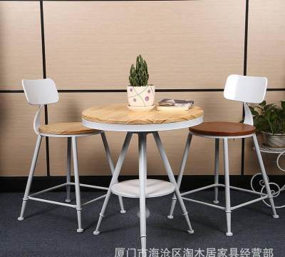 【淘木居loft美式鄉(xiāng)村復(fù)古鐵藝咖啡廳桌椅戶外陽臺休閑實木桌椅組合tmj55*55】廈門市海滄區(qū)淘木居家具經(jīng)營部 - 產(chǎn)品庫